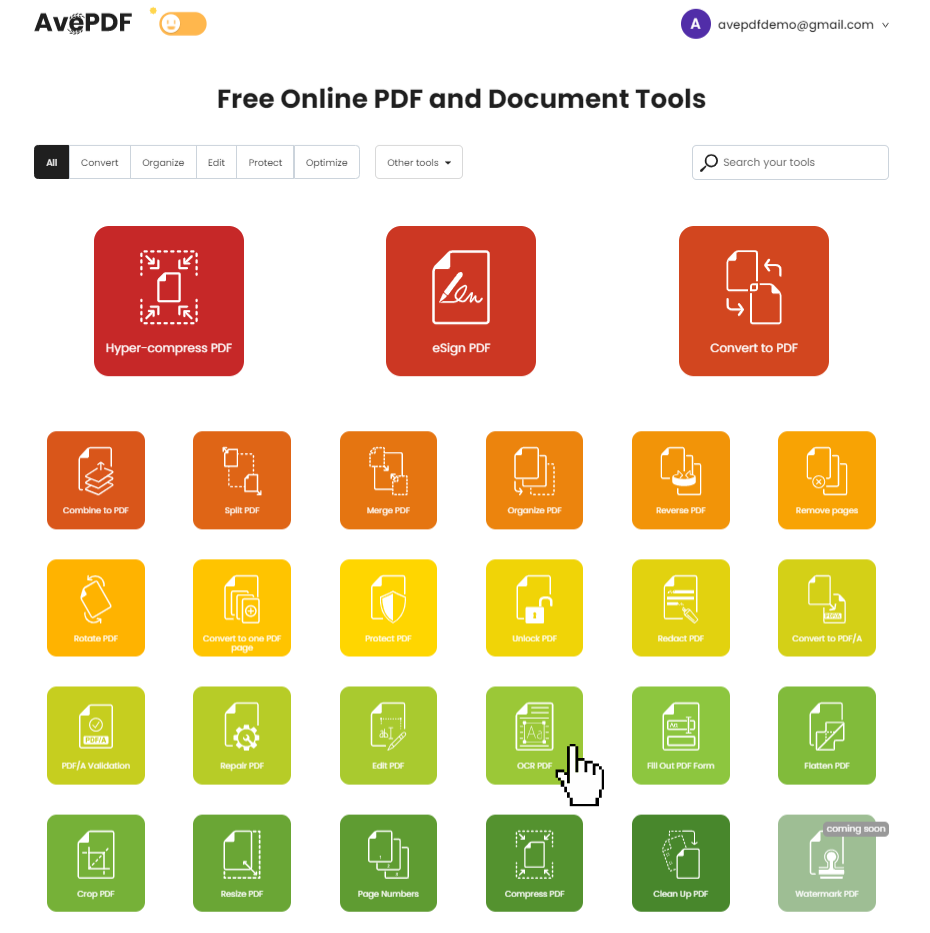 AvePDF OCR PDF screenshot