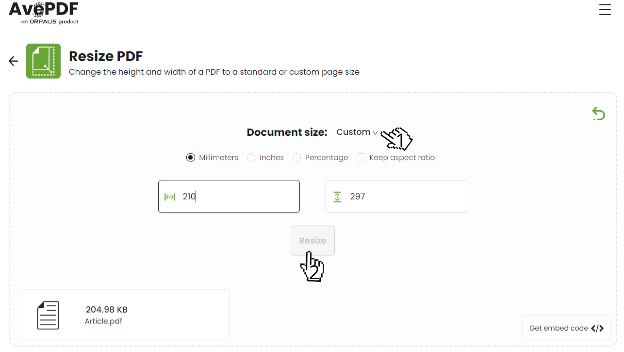 Pdf resizer store in kb