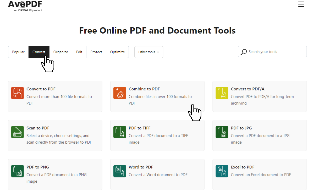 AvePDF Combine PDF