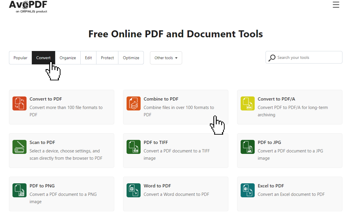 Hãy nghĩ đến những chỉnh sửa PDF mà bạn có thể thực hiện bằng cách kết hợp nhiều tệp tin thành một tệp duy nhất. Công cụ Combine Files của chúng tôi sẽ giúp bạn kết hợp các tệp PDF và tạo một tài liệu hoàn chỉnh một cách dễ dàng và nhanh chóng. Tiếp nhận công nghệ để tăng năng suất và tiết kiệm thời gian!