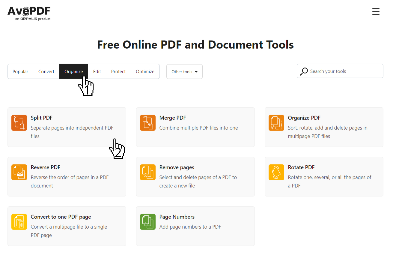 Split PDF files online. Free service to split PDF