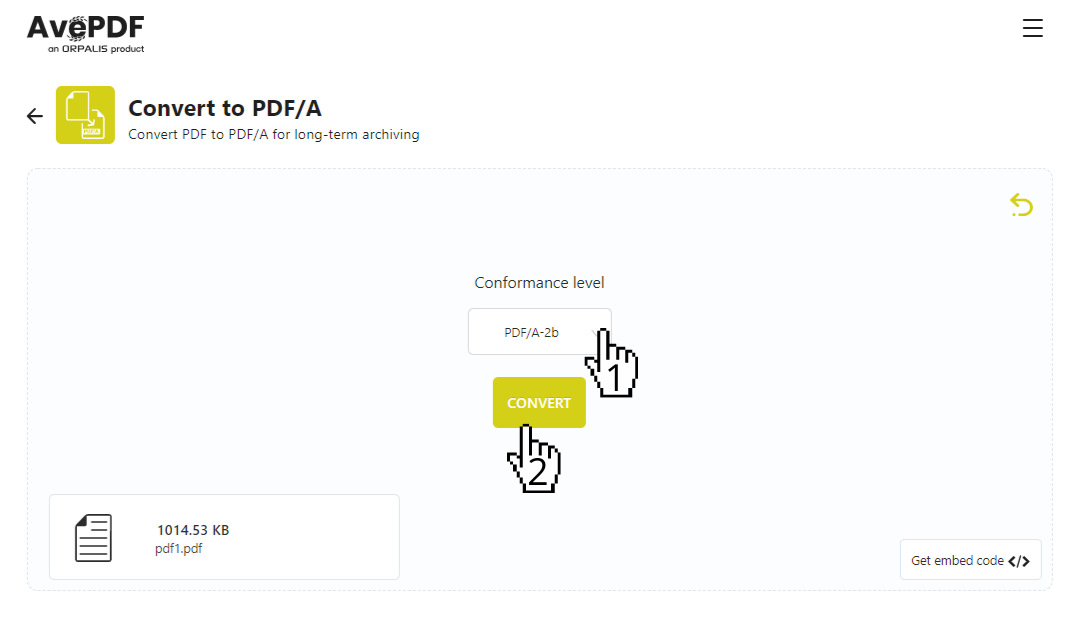 AvePDF Convert to PDFA