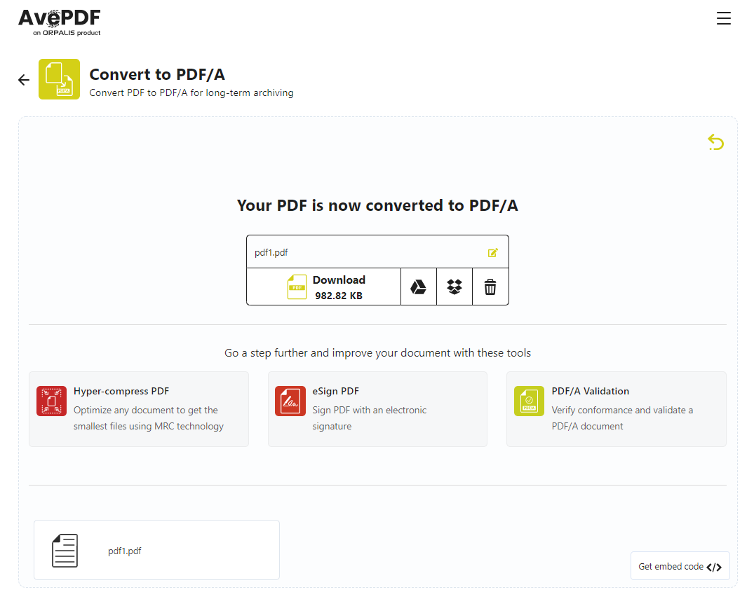 AvePDF Convert to PDFA
