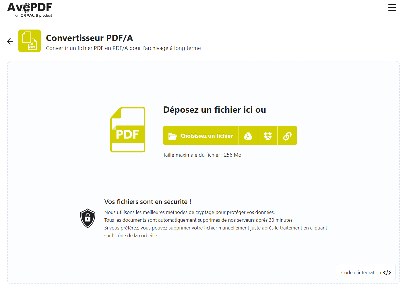 AvePDF Convertir PDF en PDF/A